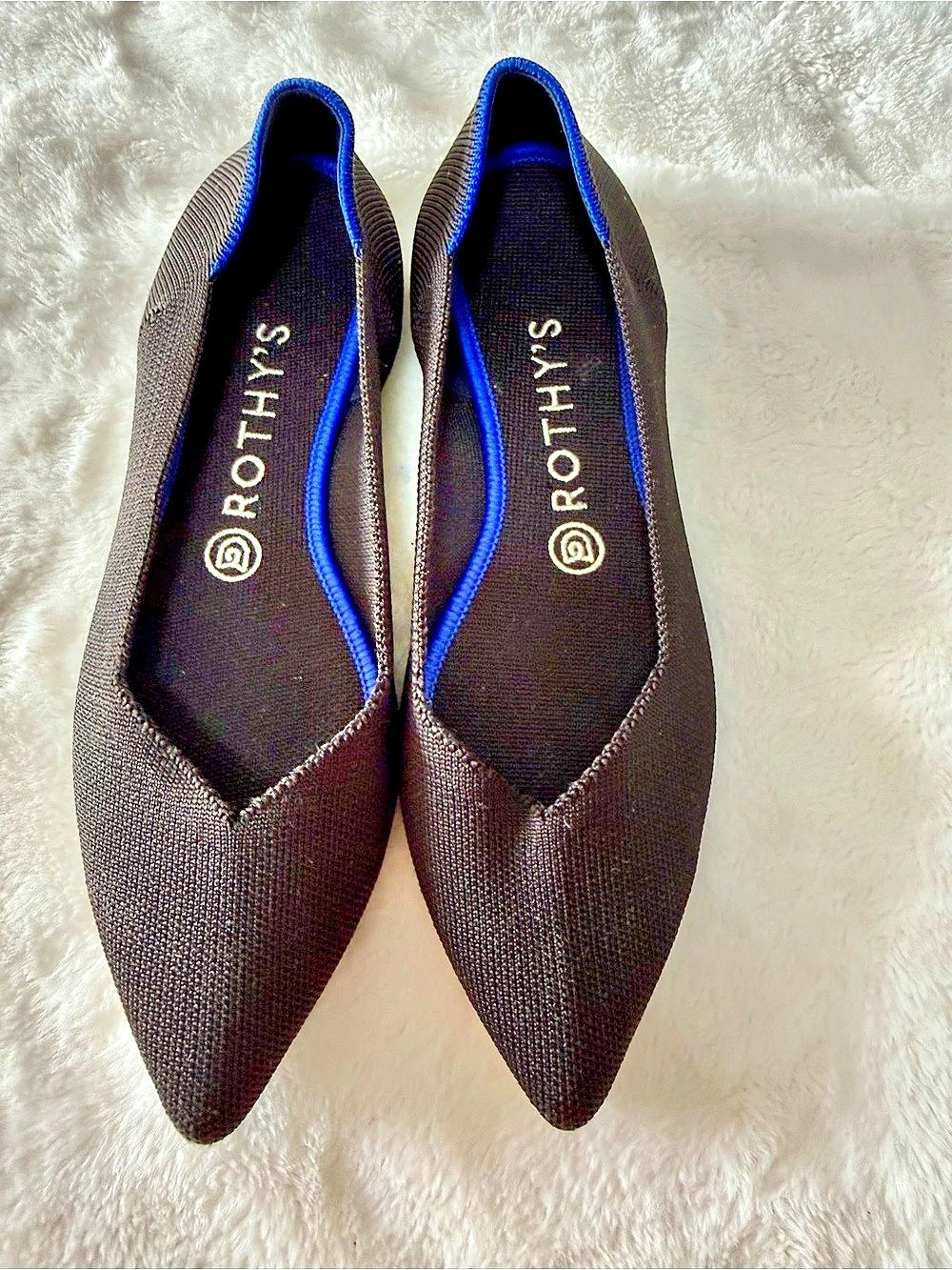 Rothy's The Point Pointed-Toe Flats in Black US 8.5